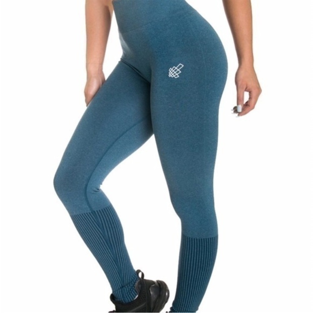 Jed North Blue Seamless High Rise Workout Leggings Gym XS S